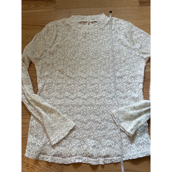 Anewsta Long Sleeve Sheer Lace Mock Neck Top - Picture 3 of 7